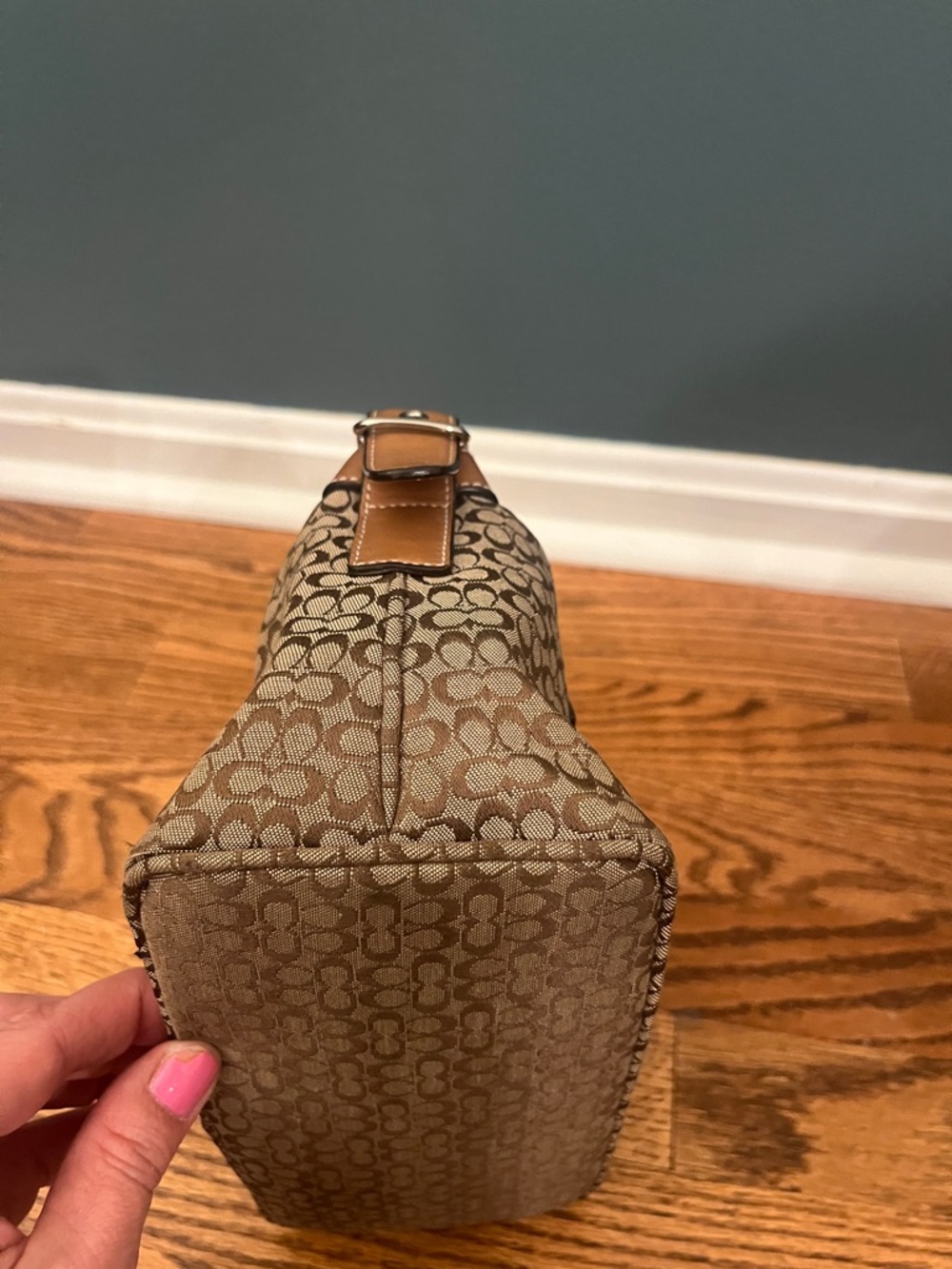 Vintage Coach Y2K Signature C Mini Hobo Demi Jacquard Canvas Shoulder Bag no6332 - Picture 9 of 11